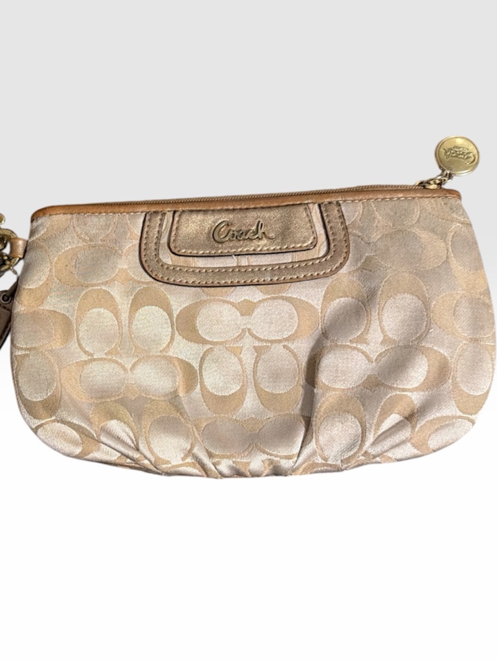 Coach Metallic Gold Signature Wristlet Clutch - Picture 5 of 5